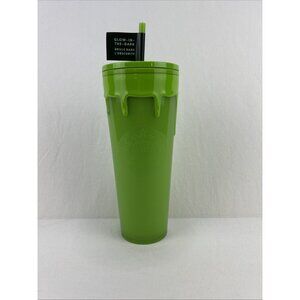 Starbucks Halloween Slime Green Drip Glow In The Dark Tumbler Cold Cup Venti New